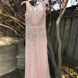 Adrianna Papel Beaded Chiffon Gown